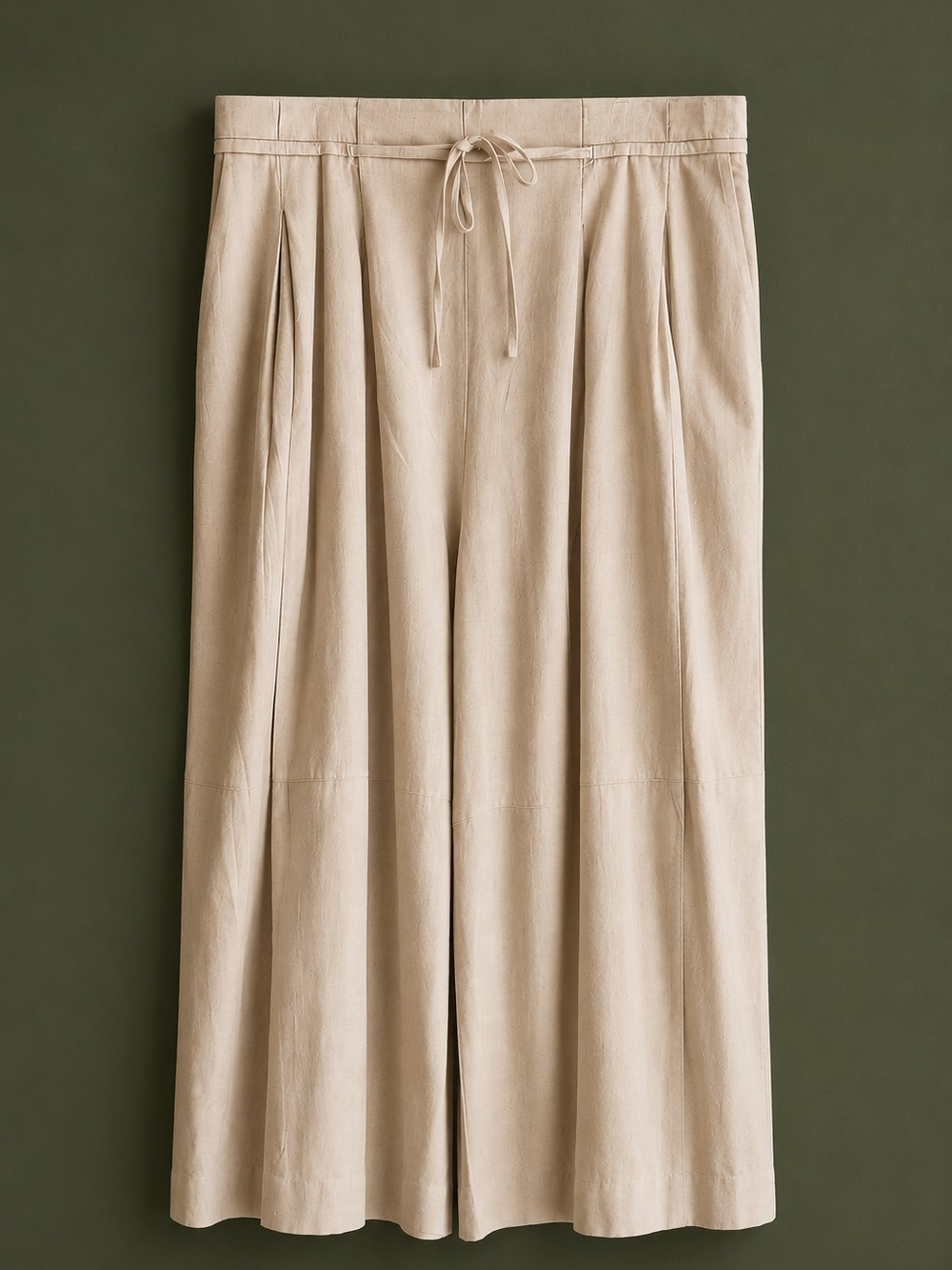 Oli & Hali XL Wide Leg Linen Blend Pants Boho High Rise Pull On Cream Beige Chic - Picture 2 of 13